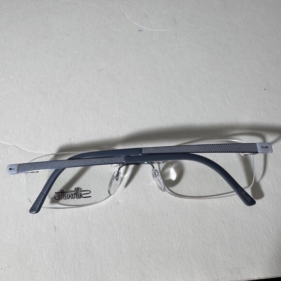 Silhouette Rimless Eyeglasses Frames Only Blue Arms 4496 40 52-17 130 5452 6059 - Picture 7 of 12
